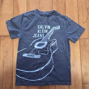 Calvin Klein Jeans Boys' Blue Guitar Graphic Tee Size 7